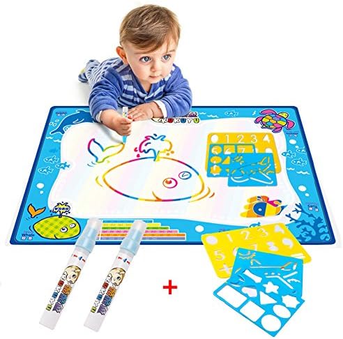 xhforever Magic Water Doodle Mat with Magic Pen Child Painting Learning Coloring Writting Board kids toy Education toy 70X50cm