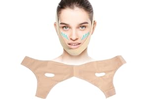 SALMUE Slim Face Shaper Anti Falten Gesicht Abnehmen Maske, Heben V Gesicht Linie Abnehmen Gürtel Anti-Aging & Gesicht Atmungsaktiv Kompression Kinn Gesichtsbandage(M)