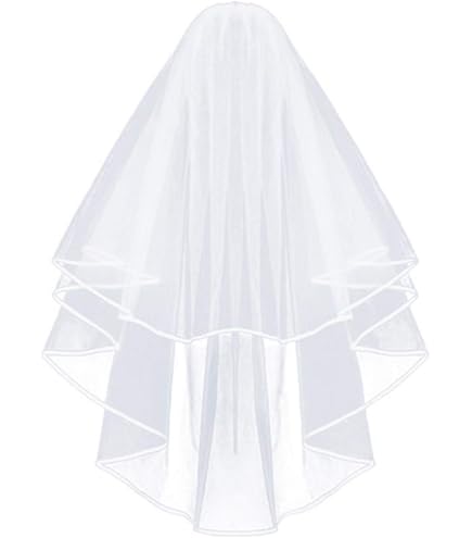 Velo Da Sposa Lungo Con Perle E Pettine - Tulle Avorio, Decorazioni Floreali, Per Matrimonio E Cerimonie - 80-100 Cm