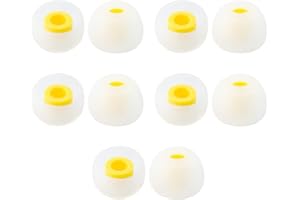 Keephifi ?10 Stück/5 Paar? KBEAR 07 Silikon-Ohrstöpsel, geräuschreduzierende Ohrstöpsel, In-Ear-Monitoren, Ohrstöpsel mit Gesangsverbesserung, Ersatz-Gummispitzen für Kopfhörer. (L, Gelb)