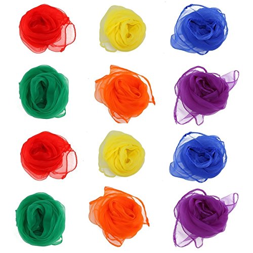 [10 Pieces-10 Colors] Vpsan Gesaeumte Quadrat Schal Rhythmus magische Tanz mehrfarbigen Schals (Satz 10) - 5