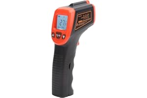 FOCKETY Termometr na podczerwień, -50 ℃ do 600 ℃ Bezkontaktowy Cyfrowy Pistolet do Pomiaru Temperatury z Wyświetlaczem LCD,Pistolet z Termometrem na podczerwień do Gotowania,Pieca do Pizzy (Czerwony)
