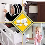 Novaato Magnetisches Schrankschloss, 4x Schlösser Als Unsichtbare Kindersicherung Für Schränke-Schubladen, Ideal für dunkle Möbel - 2