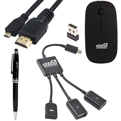 eeekit 4 in1 Starter Kit für Asus Transformer Book t100ha T100TA T200TA t100chi, Micro HDMI Kabel, Micro USB Host OTG HUB Adapter, 2.4 G Maus, Stylus