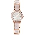 Hemobllo Women Analog Quartz Watch - White Ceramic Watches for Women Elegant Ladies Watch Stainless Steel Ceramic Strap Wrist Watches for Women - Golden