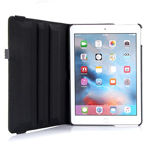 iPad Air 2 Hülle, RC iPad Air 2 / iPad 6 360 drehende Smart Hülle PU Leder Abdeckung Gehäusedeckel für Apple iPad Air 2 Sleep / Wake (Schwarz) - 5