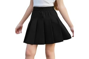 GENERISCH Ragazze Gonna A Pieghe Elastico In Vita A Linea Minigonna Scuola Casual Abiti Per I Bambini