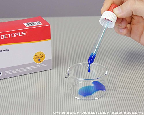 10 x 50 ml Pipettenflaschen (Braunglas) mit Glaspipette, Braunglasflaschen mit Dosierpipette bzw. Tropfpipette zur Dosierung von Flüssigkeiten, z.B. Augentropfen, inkl. 10 Beschriftungsetiketten - 3