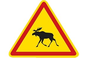 ‎RITTER MEDIENDESIGN Aufkleber Elch Strassenschild Autoaufkleber Sticker Waschstrassenfest UV-Beständig Premium Edition