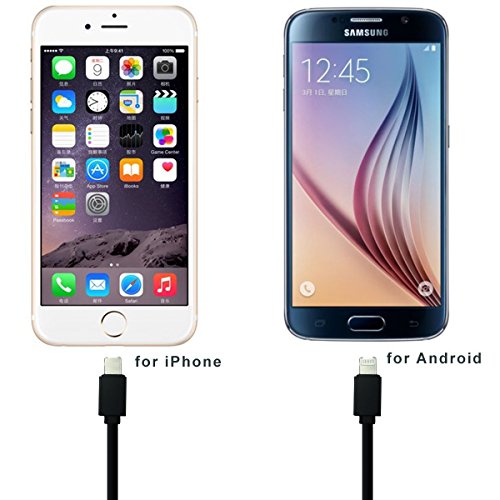 0.9M Einziehbares USB-Kabel 2 in 1 Lightning und Android Micro USB Ladekabel Datenkabel Sync Cord für Apple iPhone 7 7 Plus 6S 6S Plus 5 5S 5 C SE iPad mini Galaxy S7 Edge S6 S5 S4 S3 Note 2 3 4 5 von YONTEX - 2