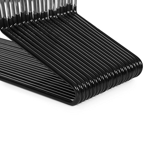 Songmics 20 Stück Metall Kleiderbügel Hosenbügel Ø 5 mm Draht Gummiert Rutschfest Schwarz 38 cm – verchromt CRI004-20 - 5
