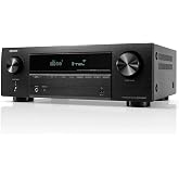 Denon AVR-x580bt, 5.2ch, 5 HDMI girişi, 140w, Dolby ve DTX HD 8K Av Alıcı (Siyah)