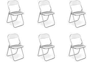 DMORA Conjunto de Seis sillas Plegables, Color Blanco, Medidas 43 x 47 x 78 cm
