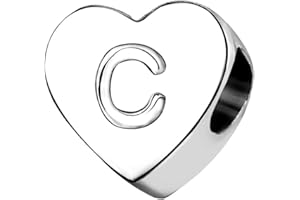 KunBead Jewelry Letter Charms Initial Alphabet Love Heart Beads for Charm Bracelets for Women