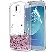 Price comparison product image LeYi Galaxy J5 2017 Case with Screen Protector, Girl Women 3D Glitter Liquid Moving Cute Personalised Clear Transparent Silicone Gel TPU Shockproof Phone Cover for Samsung J5 2017 Rose Gold (Pink)