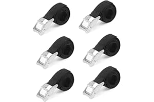 AMINDZ haihaz,6 piezas trincaje Profesional Cintas Tensoras Correas,Cinchas de fijación,correas de amarre con cierre de apriete,Cinchas de Sujeción de Carga Cinta,cinturón de amarre con hebilla,2.5 cm x 50cm