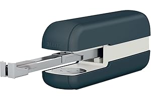 ‎LEITZ Leitz Cosy Tacker, Heftgerät für bis zu 30 Blatt, ideal für Home Office, Büro oder Schule, Direct Impact Technology, Hefter mit einfacher Befüllung, Cosy Design Serie, Grau, 55670089