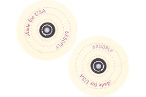 F SEASON 2x 6-Inch Cotton Wheel Spiral Stitched Cotton Buffing Cleaning Pad Polishing Wheel for Mop Bench Grinder Tools
