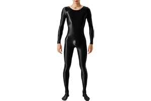 TiaoBug Helkroppsdräkt för män, polotröja, body med dragkedja, långärmade overaller, jumpsuit, slim fit, undertröja, långa underbyxor, onepiece underkläder