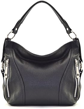 OH MY BAG - Leder Damen Handtasche - Tragbar als HANDTASCHE UND SCHULTER  Modell S - Genarbtes Leder