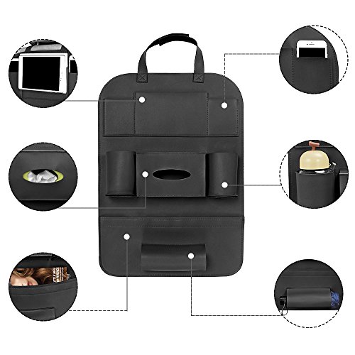 Auto Rücksitz Organizer, Pushingbest Auto Rückenlehnenschutz Autositz Organizer Autositztasche Reisewagensitzbeutel, Kinder Rücksitzschoner Kick-Matten-Schutz passend für die meisten den Autositz - 2