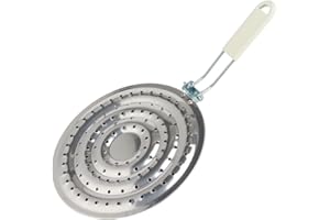 NuoDunco Edelstahl Wärmeverteiler für Gas- und Elektroherd - Gleichmäßige Wärmeverteilung Induktionskochfeld Adapterplatte - Speisewärmer Simmerplatte für Gasherd mit Flammschutz