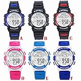 Altsommer Kinder Digital LED-Uhren mit Warnungs-Datums-Sport, Outdoor Uhr für Männer Wasserdichte,Armbanduhr mit Silikonarmband,LED Licht,Anzeige Digitaluhren für Herren Frauen (A)