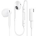 Écouteurs Filaires USB-C pour iPhone 17/16/15, Écouteurs Hi-FI Stéréo Typ-C avec Microphone et Contrôle du Volume, Casque de Studio pour Apple 17/16/15, Samsung S24/S23, iPad - Blancs