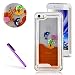 Produktbild EMAXELERS Schutzhülle iPhone 5C Hülle Transparent Hardcase,iPhone 5C Hülle,iPhone 5C Case Cove,3D Kreativ Muster Transparent Hard Case Cover Hülle Etui für iPhone 5C,Coco Dolphin Serie Bling Luxus Glitter Glitzer Treibsand Liquid Fließen Flüssig Schwimmen Sparkle Hart Plastik Handytasche Clear Rückseite Hülle Schale Etui Tasche Case Cover für iPhone 5C,Orange Coconut Tree