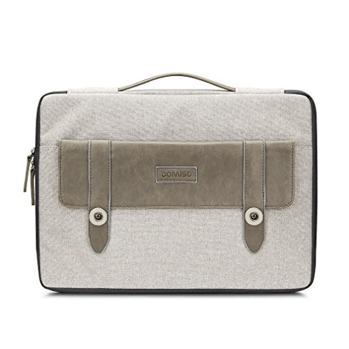 DOMISO 14 Zoll Aktentasche Stil Laptophülle Tragetasche Tragetasche Abdeckung Mit Griff Laptop Sleeve Notebook Cover , Grau