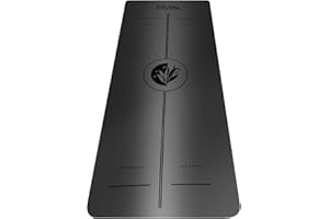 Ellylife Tappetino Yoga,Extra Spesso Yoga Mat, Antiscivolo in Gomma Naturale e Eco TPE con Cinghia,Resistente agli Strappi, per Yoga, Pilates e Fitness a Casa