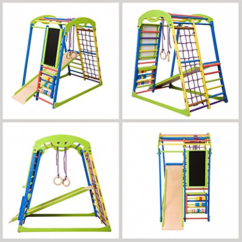 Preisvergleich Produktbild Kletterturm Kindersport Ecke, Kindspielplatz, Holzspielzeug, Kletterstange, Spielcenter, Kinderrutsche, Kletternetz, Sprossenwand