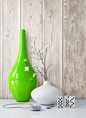 Holztapete Vinyl Braun Natur , schöne edle Tapete im Holzwand Design , moderne 3D Optik für Wohnzimmer, Schlafzimmer oder Küche inklusive Newroom Tapezier Ratgeber mit Tipps für perfekte Wände