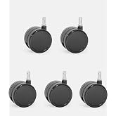 Silikon Tabanlı Ofis Koltuğu Tekeri, 60 mm &Ccedil;ap, Siyah, 5'li Set