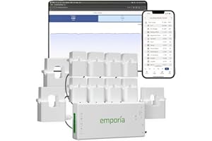 EMPORIA ENERGY Emporia Vue 3 Monitor Intelligente di Energia Trifase – Dispositivo per Automazione Casa o Azienda con Monitoraggio in Tempo Reale, Contatore di Energia, Compatibile con Solare e Net Metering