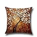 Produktbild Corlorfulworld dreidimensionale Malerei Bäume Blumen Baumwolle Kissenbezug Kissen Auto Taille Kissenbezug Pillowcase, Cushion Cover Soft and Comfortable Pillow Poly Cotton 45 x 45cm, Machine Washable And Dryable (02)