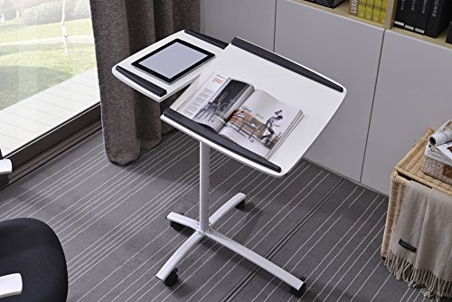 SixBros. Laptoptisch Projektionstisch Weiß – B-001N/2078 – MDF Weiß – Gestell Metall Weiß - 3