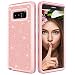 Produktbild Hybrid Stoßfest Schutzhülle für Samsung Galaxy Note 8, Aearl 3 in 1 Trefferfarbe Bling Glänzend Glitzer PC Schwer 360 Grad Voll Schutz Full Body Case Handy-Tasche Schale Handy-Hülle für Samsung Galaxy Note 8 - Roségold & Roségold