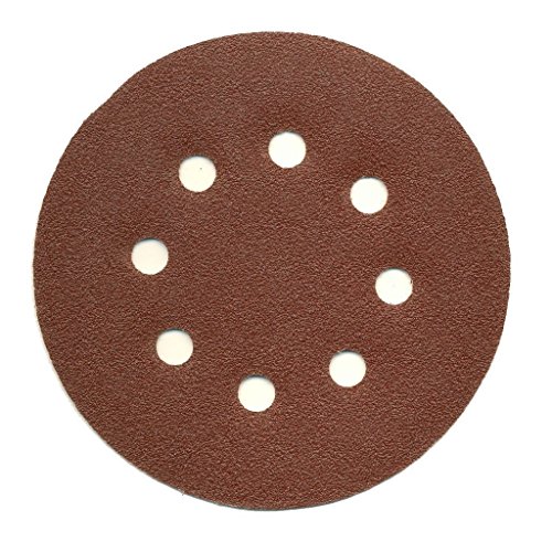 100 Stück Klett-Schleifpapier Ø 125 mm , Körnung 100 , Haft Schleifscheiben-Klett Exzenter-Schleifer 8 Loch, Korn 100 - 2