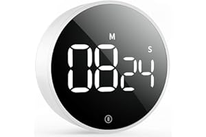 VOCOO Timer da Cucina Digitale: Timer Magnetico per il conto alla Rovescia con ampio Display a LED, Volume Regolabile, Facile da Usare per i Bambini (Batterie Incluse) (bianco)