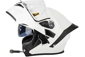 LETETEXI Built In Bluetooth Motorcycle Helmet Automatic Intercom Flip-up Motorcycle Modular Helmet Anti-fog Dual Visor Casco para Motocicleta Bluetooth Bilt Helmet DOT ECE Approved