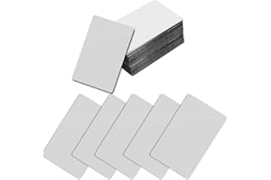 100 Stück Blanko-Visitenkarten aus Metall, MaehSab 0,2mm Aluminium Laser graviert Silber Name Karte, Metallic Office Name Karten DIY Geschenk, VIP-Karten DIY (86 x 54 mm)