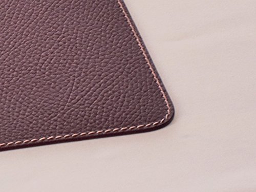 Platzsets und Untersetzer aus recyceltem Leder Tisch-Sets, 2 Stück (weiß, braun, orange, rot, burgund) Tischsets, Tisch-Matten, Tischsets 40 x 30 cm und Untersetzer 10 x 10 cm, Burgunderrot, - 3