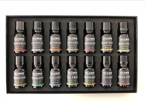Yelewen Aromatherapy 14 Essential Oils Set 100% Pure &amp; Therapeutic Grade Scented Oils Gift Set -14/10 ml Kit(Peppermint, Tea Tree, Frankincense, Lavender, Sweet Orange, Eucalyptus, Bergamot, Cinnamon, Grapefruit, Lemongrass, Patchouli, Sandalwood, Rosemary, Ylang Ylang)