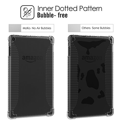 MoKo Hülle für All-New Amazon Fire HD 8 Tablet (7th Generation – 2017 Modell) – Ultra Slim Flexible TPU Kristall Klar Rückseite Schutzhülle Crystal Clear Case Durchsichtig Cover für das neue Fire HD 8, Transparent - 7