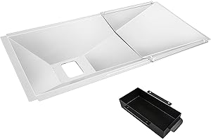 Denmay Bandeja universal para grasa con bandeja colectora, bandeja de goteo ajustable para barbacoa de gas de 3/4/5 quemadores de Charbroil, Dyna Glo, Nexgrill, Kenmore y más, bandeja recogegrasa (60