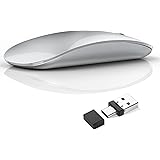 Uiosmuph G11 Mouse Wireless Ricaricabile, Mouse Senza Fili Silenzioso, 2,4 GHz con Ricevitore di Tipo C e USB per Laptop/PC/M