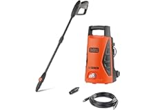 Black+Decker 100Bar 1300W High Pressure Washer With Accessories For Cars Bike Patio Balcony Home Cleaning Orange/Black Pw1370
