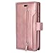 Price comparison product image Robinsoni Case Compatible with Samsung Galaxy S7 Edge PU Leather Wallet Case Gel Bumper Protective Cover Phone Case with Zipper Folio Flip Kickstand Notebook Cover Case for Samsung S7 Edge, Rose Gold