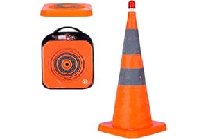 GUARDLEAD Cônes de sécurité de la Circulation Pliables, 1 cônes Pop - up Polyvalents avec lumières LED et Cercles réfléchissants pour Le stationnement Routier, la Pratique de la Conduite (1, 70cm)